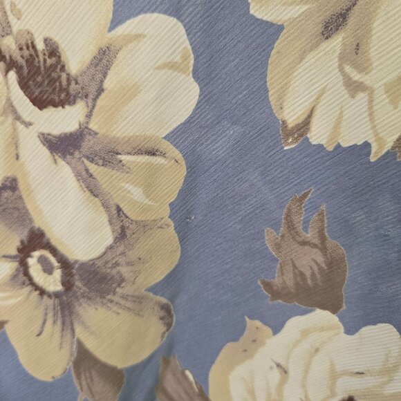 Vintage 90s Y2K Fairy Romantic Babydoll Sheer Floral Maxi Dress Blue Sleeveless - Picture 9 of 14